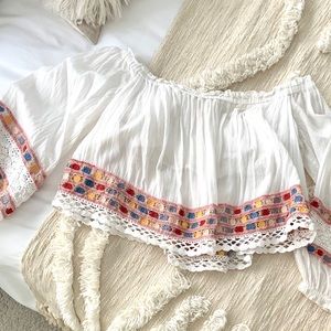 Free People Colorful Swing Blouse